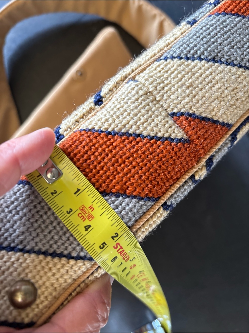 Tapestry Shoulder Bag, Classy, Rare, Handmade, Geometric, Autumn, One Of A Kind - Picture 12 of 15